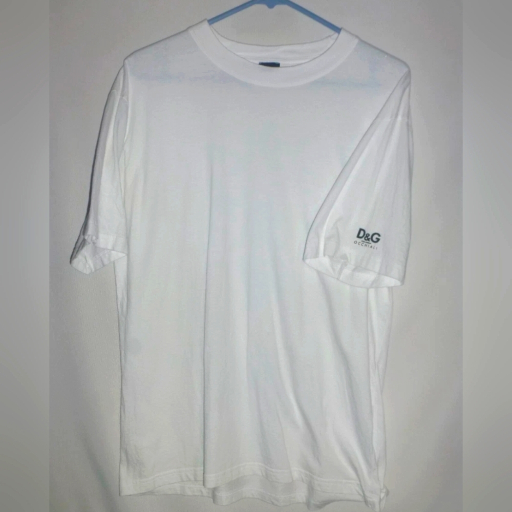 D&G Men's Small Italian 38 Classic White Short Sleeve Tee T-shirt
